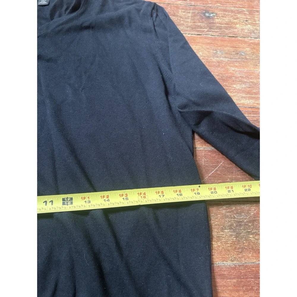 Banana Republic Mens Sweater Large Black Luxury Blend Cashmere/Silk V-Neck
